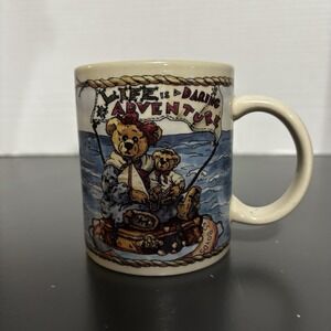 1998 Boyds Collection Bearware Pottery "Life is a Daring Adventure" Coffee Mug